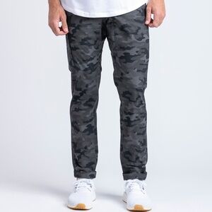 BYLT Weekender Pant / Jogger in Asphalt Camo Black and Grey - Small